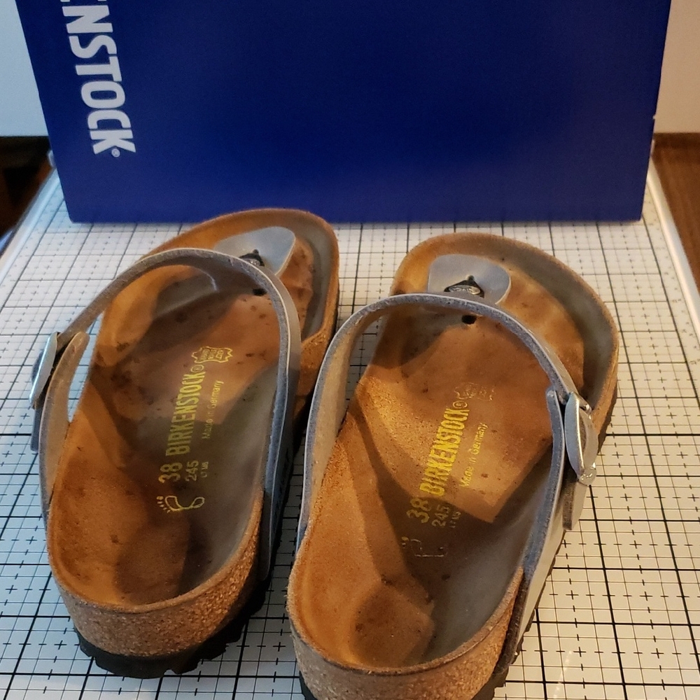 Birkenstock Sandals in Soft Silver 38 Thong